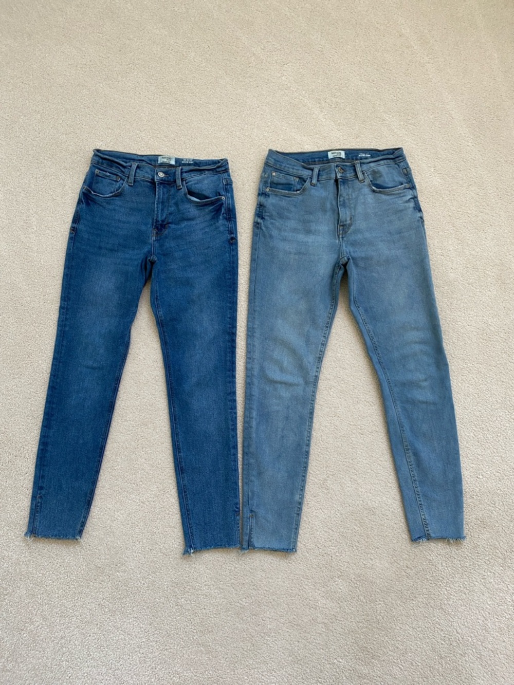 Two Pairs of Women’s KENSIE High-Rise Skinny Jeans - Blue Wash and Light Wash